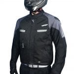 biker being safe by wearing the vented motorcycle jacket