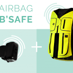 B'safe cycling safety vest and saddle sensor