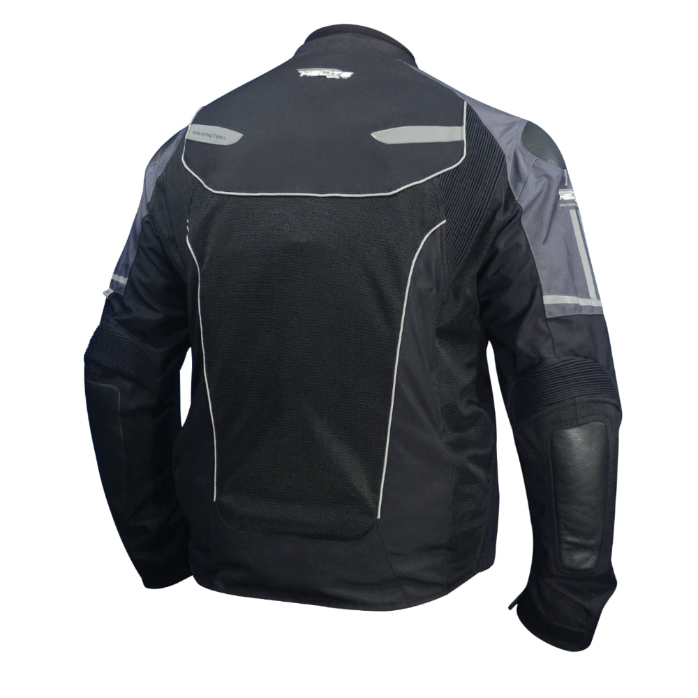 Helite Vented Air Motorcycle Jacket Black Grey Back