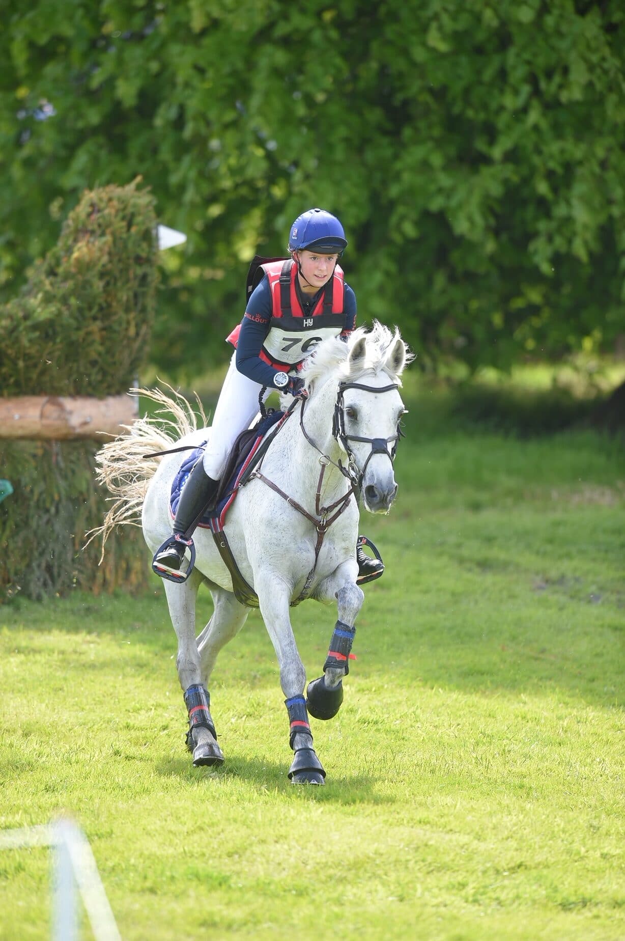 Isabella Smith at Belsay British Pony wearing the turtle 2 horse riding safety vest