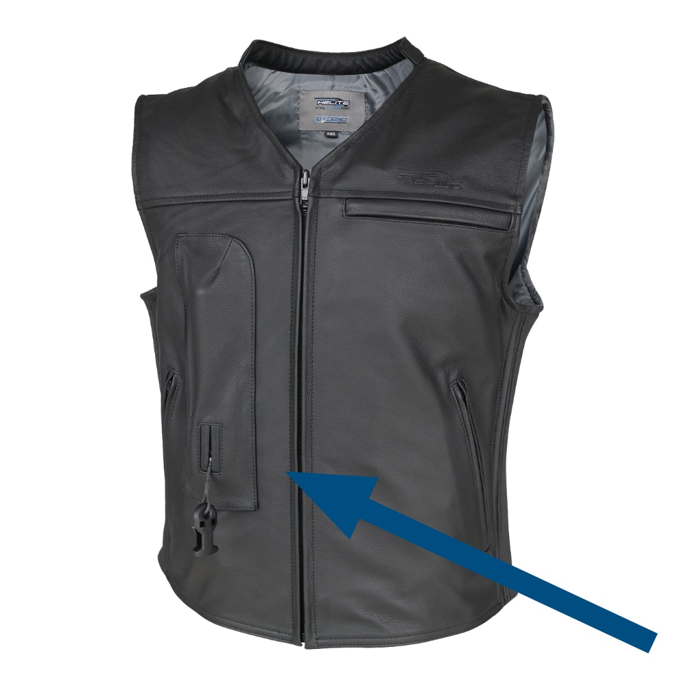 Helite Custom Leather Airvest Motorcycle Safety Vest serial number location